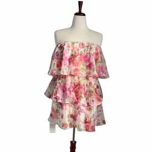 Abercrombie & Fitch Strapless Floral Tiered Dress – Size M – NWT